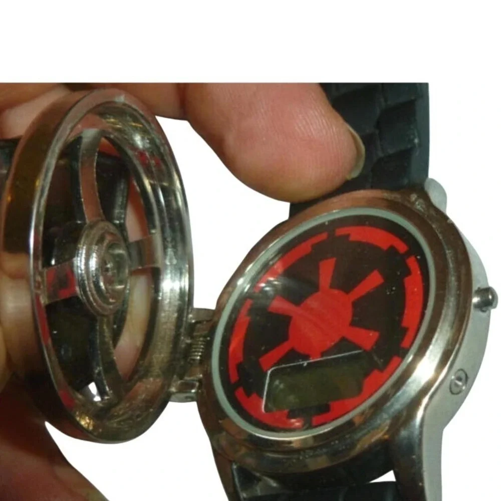 Star Wars Darth Vader Flip Cover Digital Watch Black Silicone Accutime DAR4260TG
